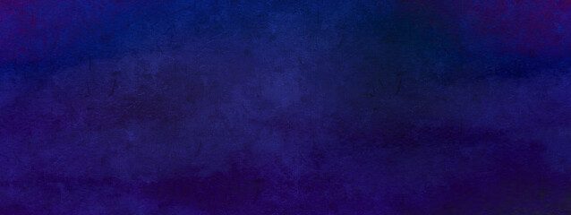 Blue watercolor paper or cardboard texture. Panoramic background. Abstract stains pattern. 