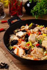 Chinese style cod, prepared in a wok