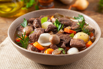 Classic burgundy goulash.