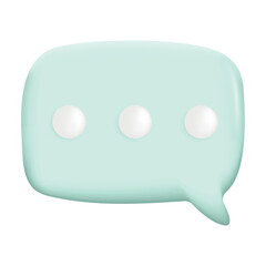 Modern 3D Minimal blue chat bubble on white background. Concept of social media messages. Render vector illustration
