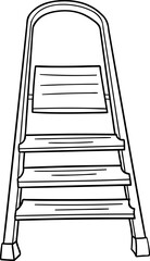 Hand-drawn construction ladder icon. Elements for coloring. Doodle vector