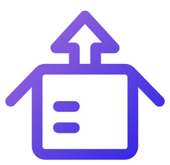 open box icon outline gradient style