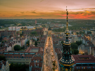 gdansk old town aerial view