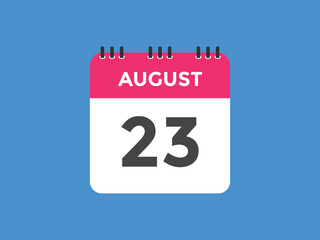 Fototapeta premium august 23 calendar reminder. 23th august daily calendar icon template. Vector illustration 