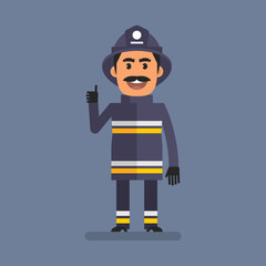 Fireman showing thumbs up