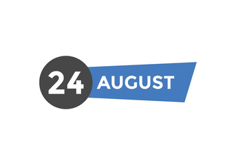 august 24 Calendar icon Design. Calendar Date 24th august. Calendar template 
