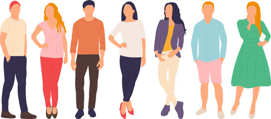 man and woman, people in flat style, isolated