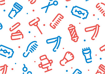 Barber pattern background for graphic design.A-size horizontal.