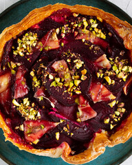homemade tart with beetroot