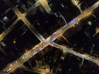 Night photography of a planned historic city in the midst of nature