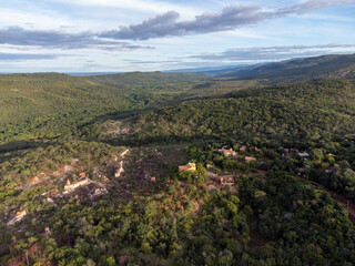 Obraz premium Incredible historic city in the middle of nature with mountains where diamond extraction was explored in the interior of Bahia, Lençóis, Brazil
