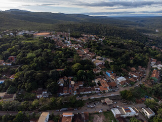 Fototapeta na wymiar Historic tourist city amid mountains, rivers and waterfalls Chapada Diamantina, Lençóis, Bahia, Brazil