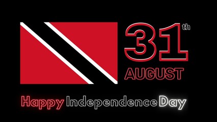 31th August Happy Independence Day of Trinidad and Tobago Card Design.
Flag Colors Banner Design with Glowing Text and Flag.
Independence day Celebrations 2022