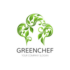 Chef hat with leaves logo