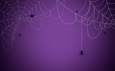 Halloween background concept. Spider and cobweb background