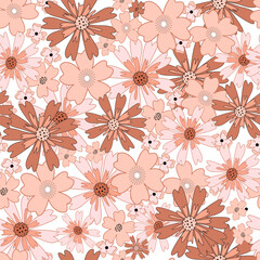 Elegant floral pattern in small hand draw flowers. Liberty style. Floral seamless background for fashion prints. Vintage print. Seamless vector texture. Spring bouquet.