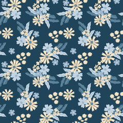 Trendy Floral Seamless Pattern.  Spring collection for fashion and print. 