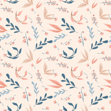 Trendy Floral Seamless Pattern.  Spring collection for fashion and print. 