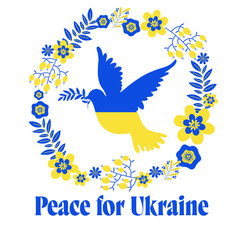 Fototapeta na wymiar Peace for Ukraine. Freedom. dove of peace