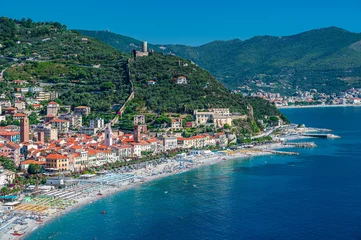 Fototapete Rund View of the City of Noli on the Italian Riviera © Fabio Lotti