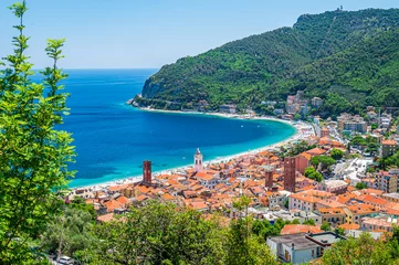 Fotobehang View of the City of Noli on the Italian Riviera © Fabio Lotti