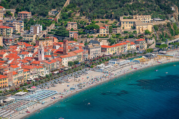 View of the City of Noli on the Italian Riviera