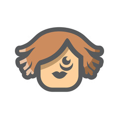 Girl with Bruises Vector icon Cartoon illustration - 521204090
