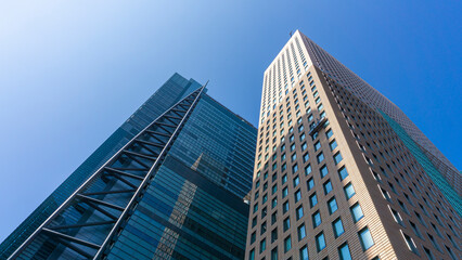 Obraz premium 都心の高層オフィスビル群の風景