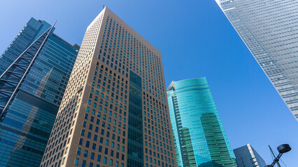 Fototapeta na wymiar 都心の高層オフィスビル群の風景