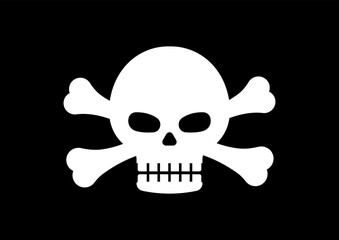 Pirate skull with cross bones vector illustration.