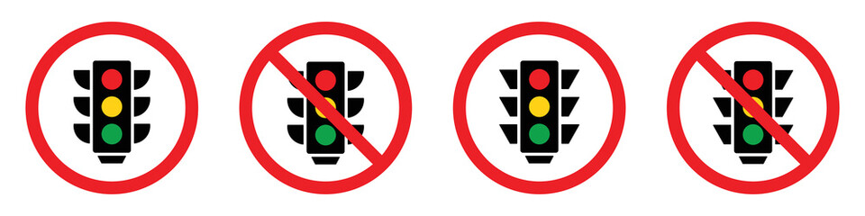 Traffic light icon. Warning traffic light sign icon, vector illustration