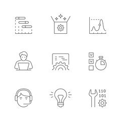 Set line icons of devops