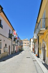 A small street between the old houses of Savignano Irpino, one of the most beautiful villages in Italy.
