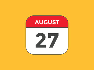 august 27 Calendar icon Design. Calendar Date 27th august. Calendar template 
