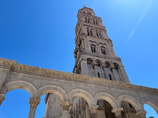 Fototapeta premium Sain Domnius cathedral bell tower in Split, Croatia