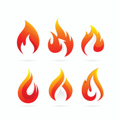 colection set fire icon, 3d gradint fire icon