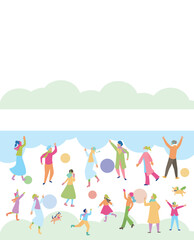 楽しそうに過ごす多様性な人々