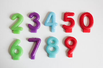 numbers on white background