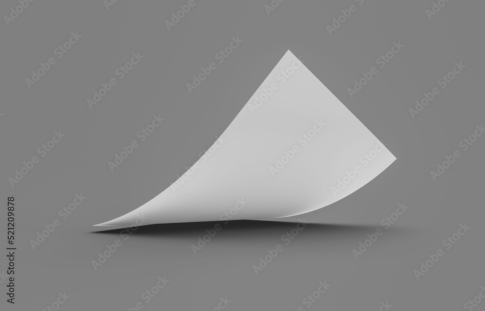 Poster 3d rendering of an a4 paper isolated on the grey background
