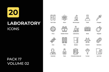 Laboratory icons collection. Set contains such Icons as chemistry experiment, science, and more