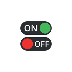 Vector illustration of on and off buttons, vectorized flat icons.