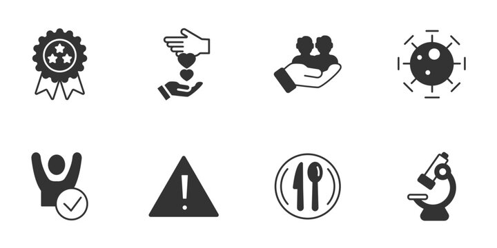 Food safety icons set . Food safety pack symbol vector elements for infographic web