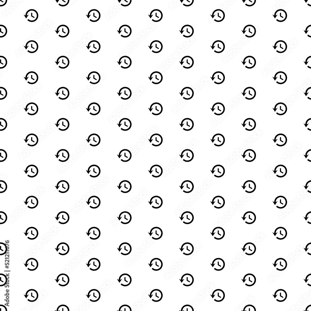 Poster square seamless background pattern from black time back symbols. the pattern is evenly filled. vecto