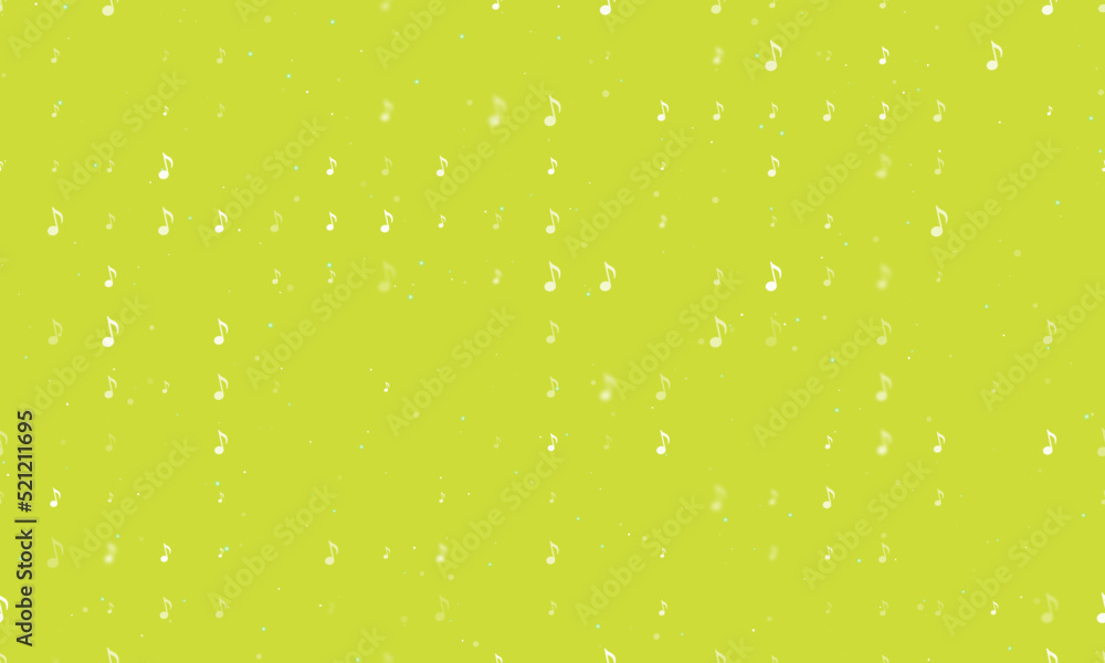 Aufkleber seamless background pattern of evenly spaced white musical note symbols of different sizes and opaci