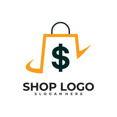 shop logo vector design template