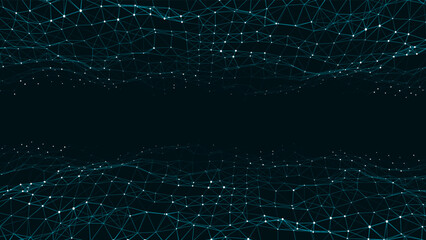 Abstract digital background. Network connection structure. Digital blockchain concept. Background with dots and connection lines. 3D rendering.