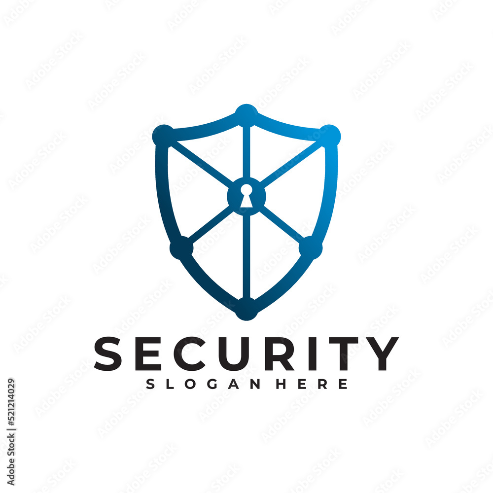 Poster security logo vector design template