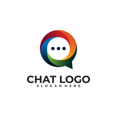 chat logo vector design template