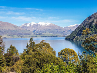Fototapeta na wymiar Scenic view of lake Wakatipu Bobs Cove New Zealand