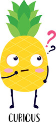 Fototapeta premium Pineapple Emotion, Emoji - curious